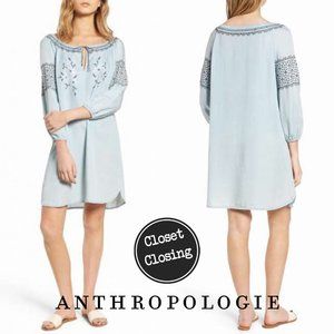[Anthropologie] Chambray Peasant Dress